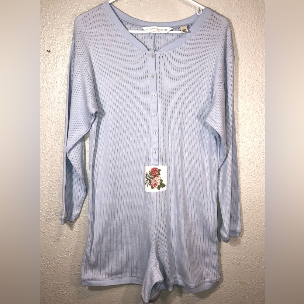 VICTORIA’S SECRET VINTAGE XS One Piece Romper Color Lilac,Gray,Bluish.Pointell F